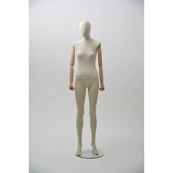 CLOTH Schaufensterfigur Dame MSD1 mit Stoffüberzug, inkl. Glasboden, Fuß- und Wadendorn