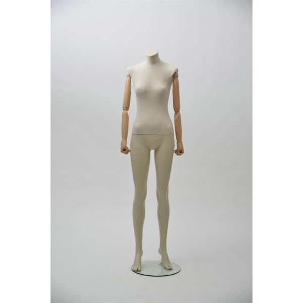CLOTH Schaufensterfigur Dame MSD1 mit Stoffüberzug, inkl. Glasboden, Fuß- und Wadendorn