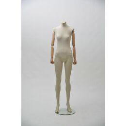 CLOTH Schaufensterfigur Dame MSD1 mit Stoffüberzug, inkl. Glasboden, Fuß- und Wadendorn