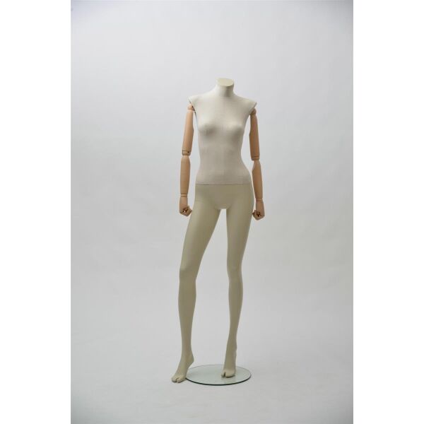 CLOTH Schaufensterfigur Dame MSD2 mit Stoffüberzug, inkl. Glasboden, Fuß- und Wadendorn