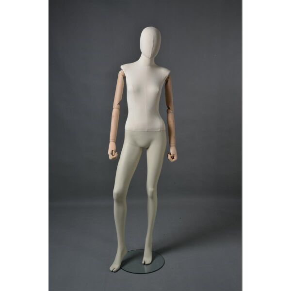 CLOTH Schaufensterfigur Dame MSD2 mit Stoffüberzug, inkl. Glasboden, Fuß- und Wadendorn