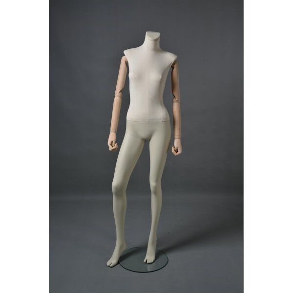 CLOTH Schaufensterfigur Dame MSD2 mit Stoffüberzug, inkl. Glasboden, Fuß- und Wadendorn