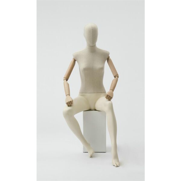 CLOTH Schaufensterfigur Dame MSD3 sitzend mit Stoffüberzug, ohne Podest