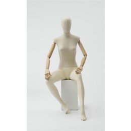 CLOTH Schaufensterfigur Dame MSD3 sitzend mit Stoffüberzug, ohne Podest
