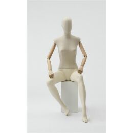 CLOTH Schaufensterfigur Dame MSD3 sitzend mit Stoffüberzug, ohne Podest