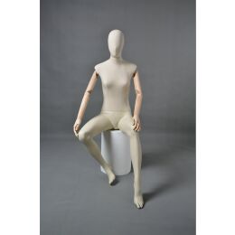 CLOTH Schaufensterfigur Dame MSD3 sitzend mit Stoffüberzug, ohne Podest