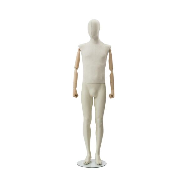 CLOTH Schaufensterfigur Herr MSU1 mit Stoffüberzug, inkl. Glasboden, Fuß- und Wadendorn