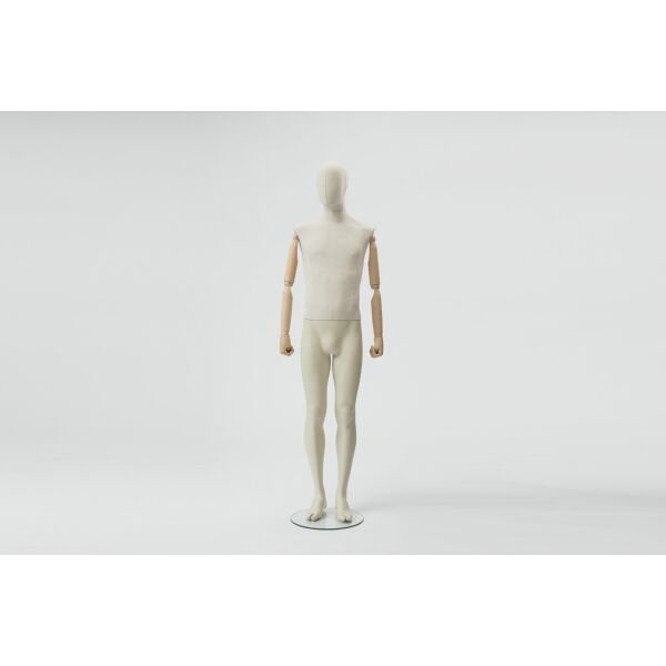 CLOTH Schaufensterfigur Herr MSU1 mit Stoffüberzug, inkl. Glasboden, Fuß- und Wadendorn