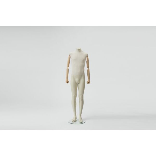 CLOTH Schaufensterfigur Herr MSU1 mit Stoffüberzug, inkl. Glasboden, Fuß- und Wadendorn