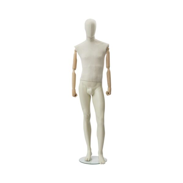 CLOTH Schaufensterfigur Herr MSU2 mit Stoffüberzug, inkl. Glasboden, Fuß- und Wadendorn