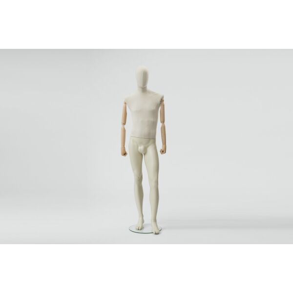 CLOTH Schaufensterfigur Herr MSU2 mit Stoffüberzug, inkl. Glasboden, Fuß- und Wadendorn
