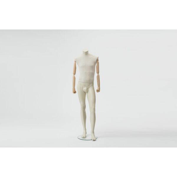 CLOTH Schaufensterfigur Herr MSU2 mit Stoffüberzug, inkl. Glasboden, Fuß- und Wadendorn