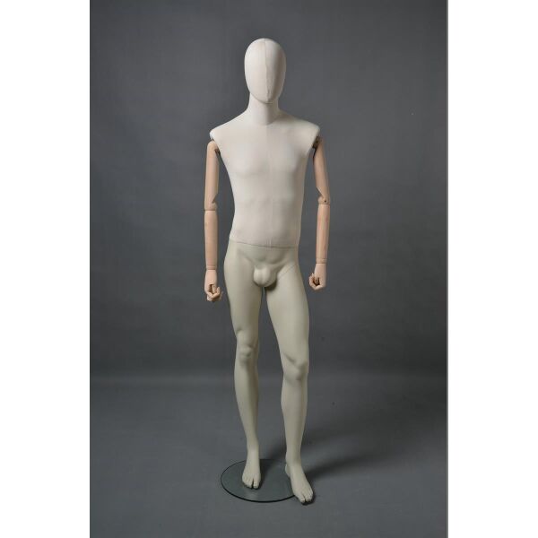 CLOTH Schaufensterfigur Herr MSU2 mit Stoffüberzug, inkl. Glasboden, Fuß- und Wadendorn