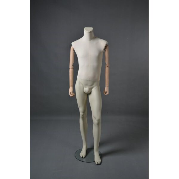 CLOTH Schaufensterfigur Herr MSU2 mit Stoffüberzug, inkl. Glasboden, Fuß- und Wadendorn