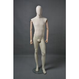 CLOTH Schaufensterfigur Herr MSU2 mit Stoffüberzug, inkl. Glasboden, Fuß- und Wadendorn