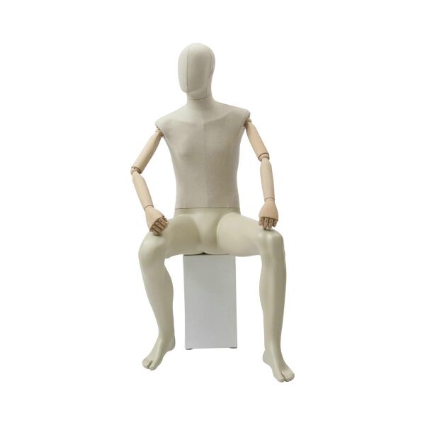 CLOTH Schaufensterfigur Herr MSU3 sitzend mit Stoffüberzug, ohne Podest