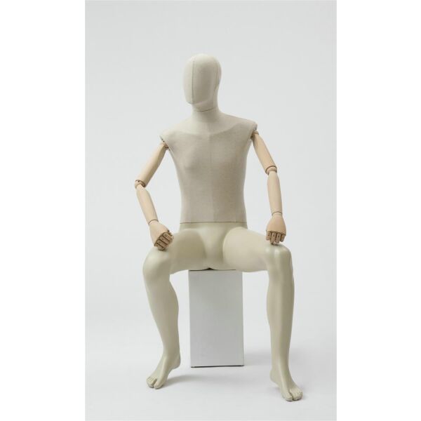 CLOTH Schaufensterfigur Herr MSU3 sitzend mit Stoffüberzug, ohne Podest