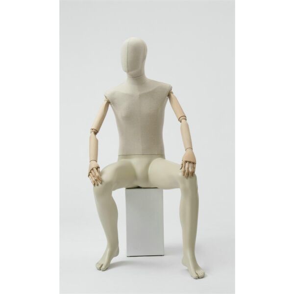 CLOTH Schaufensterfigur Herr MSU3 sitzend mit Stoffüberzug, ohne Podest