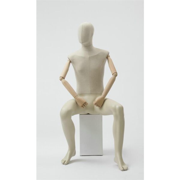 CLOTH Schaufensterfigur Herr MSU3 sitzend mit Stoffüberzug, ohne Podest