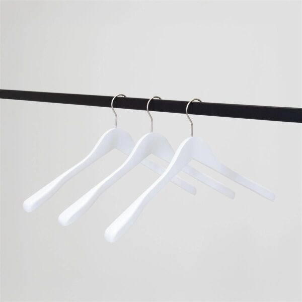 LOTUS Kleiderbügel weiss, L44cm, Haken vernickelt, HS344_WH_N