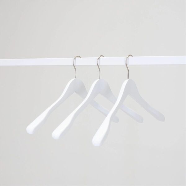 LOTUS Kleiderbügel weiss, L44cm, Haken vernickelt, HS344_WH_N