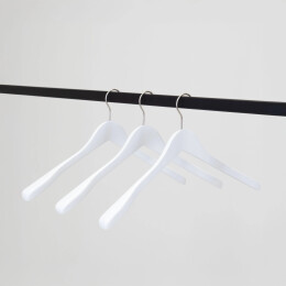 LOTUS Kleiderbügel weiss, L44cm, Haken vernickelt, HS344_WH_N