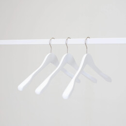 LOTUS Kleiderbügel weiss, L44cm, Haken vernickelt, HS344_WH_N