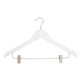 LOTUS Kleiderbügel weiss, L44cm, Haken vernickelt,...