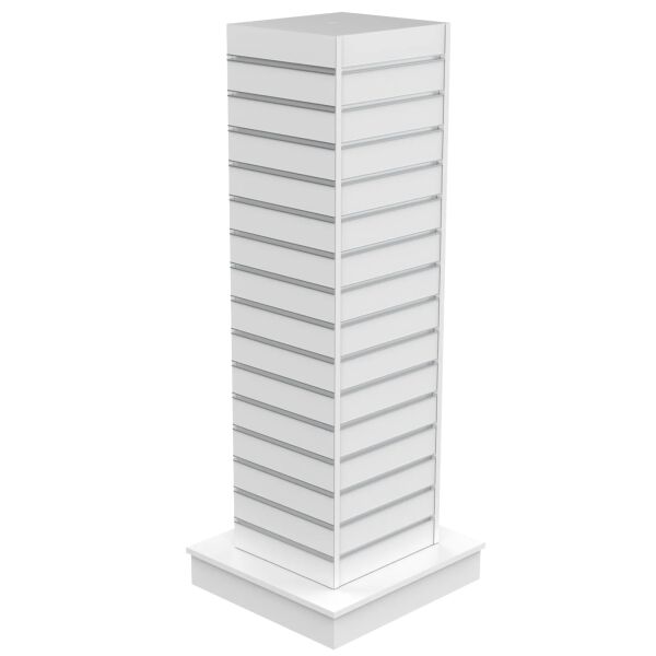 Tower Gondola, Slatwall Furniture, 60x60x170 cm, white incl. wheels