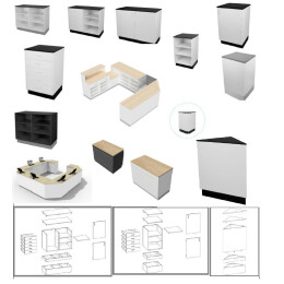 FLEXI Modul-Theke 240x120cm Wunschfarbe