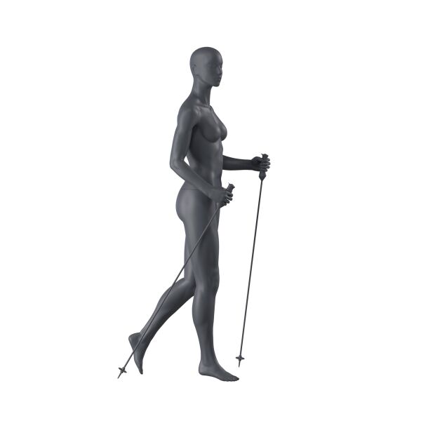 Top-Sports F161 Damen-Schaufensterfigur, Sport Walking, inkl. Standplatte mit Wadendorn, Graphitgrau RAL 7024