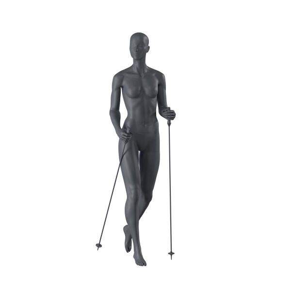 Top-Sports F161 Damen-Schaufensterfigur, Sport Walking, inkl. Standplatte mit Wadendorn, Graphitgrau RAL 7024