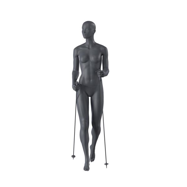 Top-Sports F161 Damen-Schaufensterfigur, Sport Walking, inkl. Standplatte mit Wadendorn, Graphitgrau RAL 7024