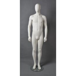 Rental male mannequin DAX ivory white incl. base, footpin...
