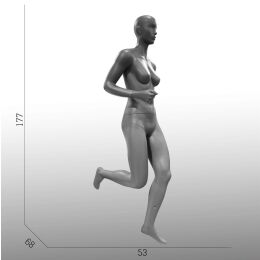 Miet-Damenfigur SPORT, Runnerin graphitgrau