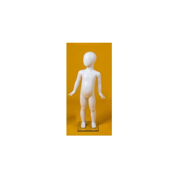 MAGIC Kinderfigur mit Magnet C4 Kleinkind mit Gesicht 01C, Höhe 81 cm, Weiß. inkl. Metallbodenplatte mit Wadendorn