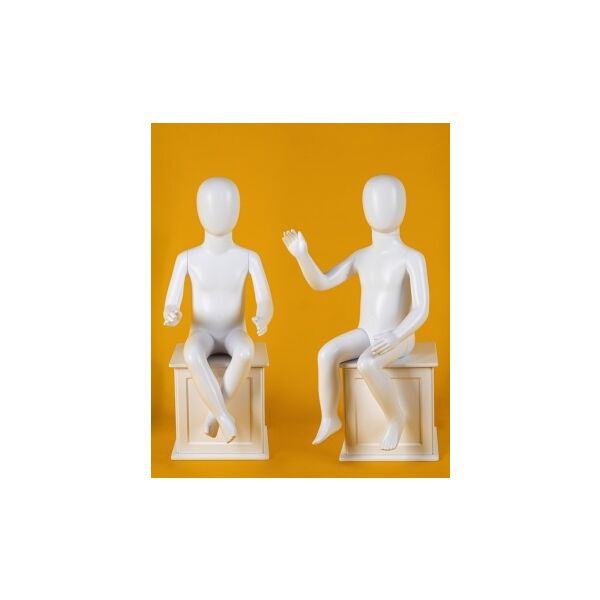 MAGIC Kinderfigur mit Magnet C8 Kind mit Gesicht 02C sitzend, Weiß