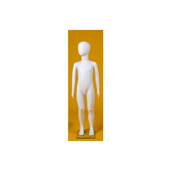 MAGIC Kinderfigur mit Magnet C1 Kind mit Gesicht 02C, Höhe 113cm, Weiß. inkl. Metallbodenplatte mit Wadendorn