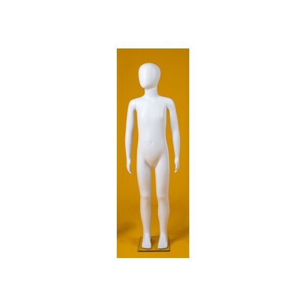 MAGIC Kinderfigur mit Magnet C2 Kind mit Gesicht 02C, Höhe 126cm, Weiß. inkl. Metallbodenplatte mit Wadendorn
