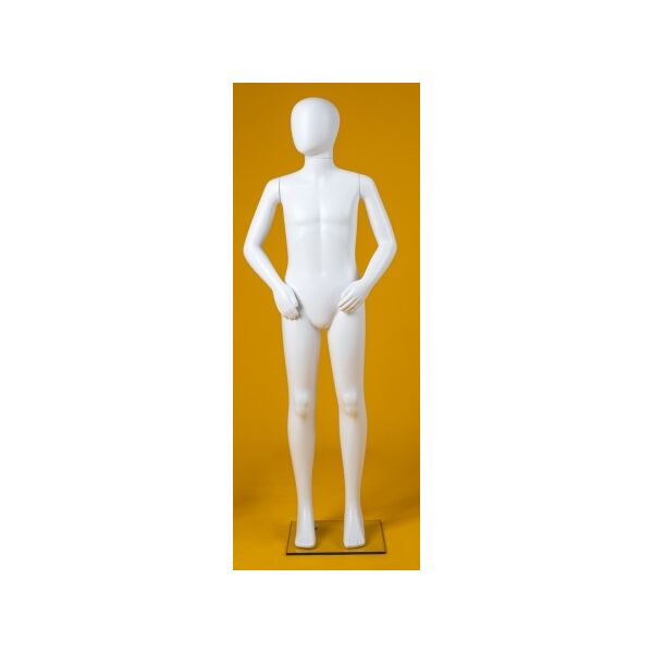MAGIC Kinderfigur mit Magnet C10 Kind, Höhe 137 cm, Weiß. inkl. Metallbodenplatte mit Wadendorn