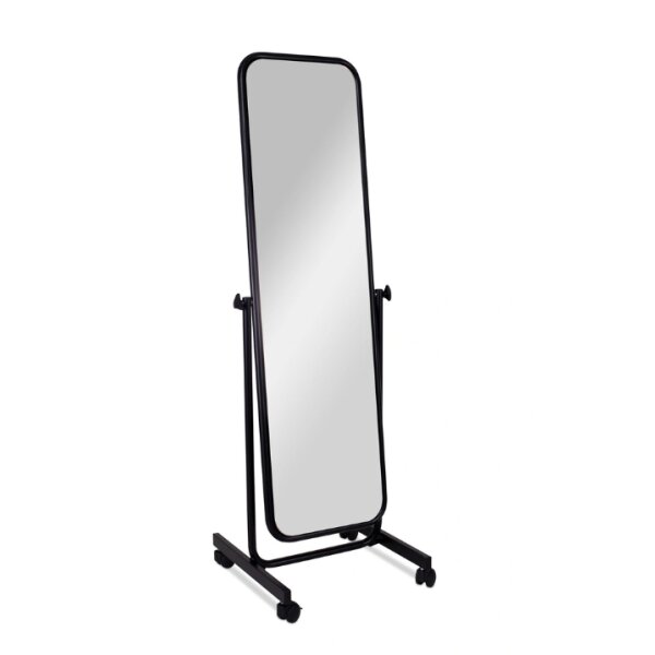 Rental mirror with castors, black, TF-523D-50_BL