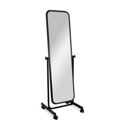 Rental mirror with castors, black, TF-523D-50_BL