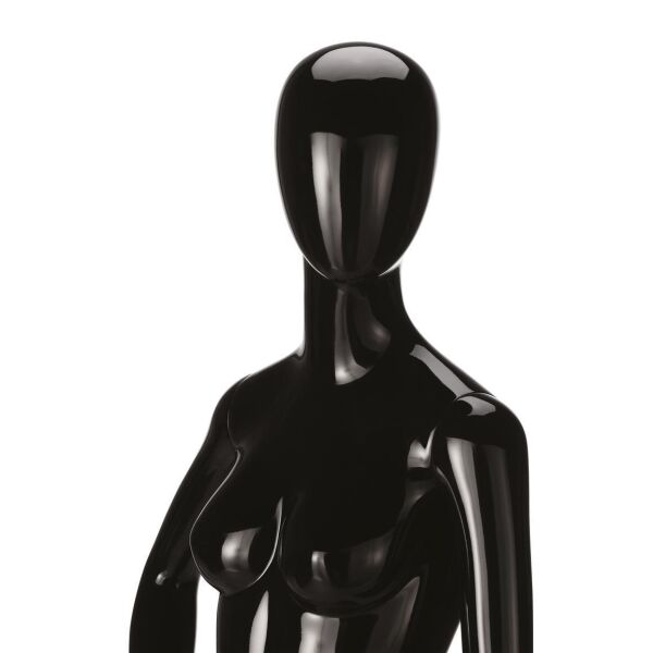 RINGO abstrakte Damenfigur mit Glasplatte Pos. 2, Schwarz glänzend, 101678