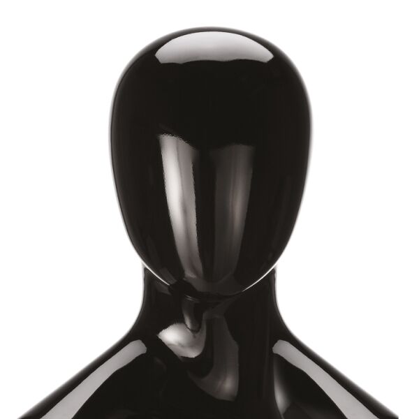 RINGO abstrakte Herrenfigur mit Glasplatte Pos. 2, Schwarz glänzend, 101820
