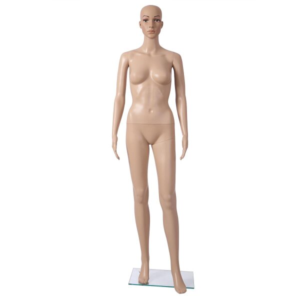BASIC Damenfigur LEA hautfarbig mit Gesicht F5WW inkl. Glasbodenplatte mit Wadendorn