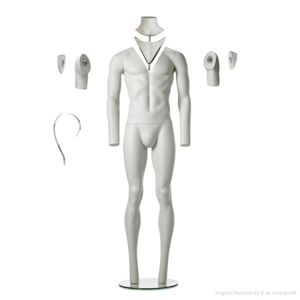 PACKSHOT Fotostudio-Herrenfigur M03 lichtgrau