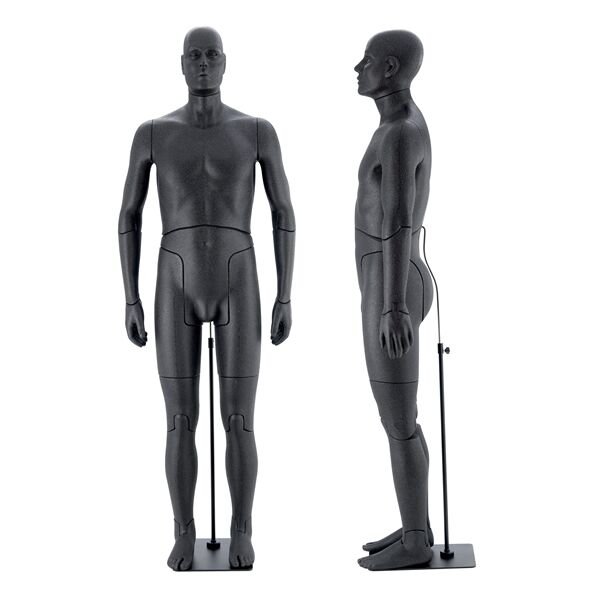 LIVELYMEN bewegliche Miet-Herrenfigur, inkl. Sonder-Standfuß, Schwarz