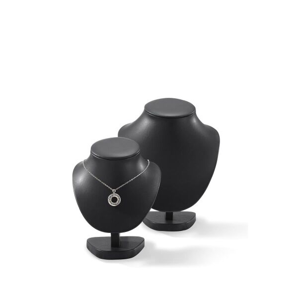 Schmuck-Präsenter Collierbüste Kunstleder schwarz, 10 Stück VE, 102560