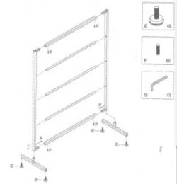 SMART clothes rack SMA02-80140_BL, 80xH140cm, black matt, hanger collector