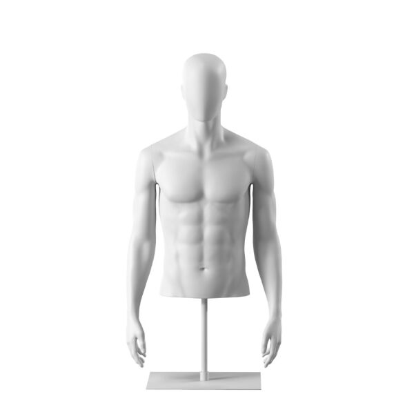 SINCERE Herrentorso kurz SINMB152 mattweiss inkl. Standfuß
